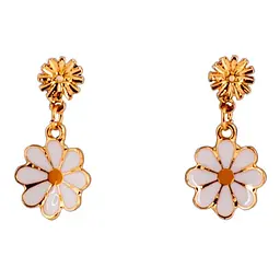 Дитячі сережки "Fashion ромашки" T24626 біло-жовтий