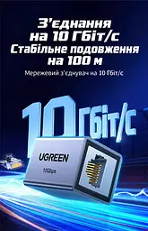 З’єднувач мережевих кабелів UGREEN NW261 Ethernet з двома гніздами RJ45 до 10 Гбіт/с без окремого живлення з металевим екрануванням з позолоченими контактами темно-сірий (15117) - мініатюра 15