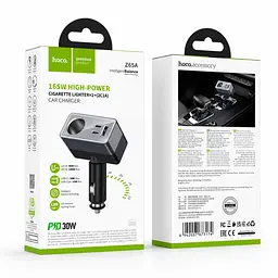 Розгалужувач прикурювача Hoco Z65A 2 розетки + 2 USB-C + USB-A 30W PD - мініатюра 5