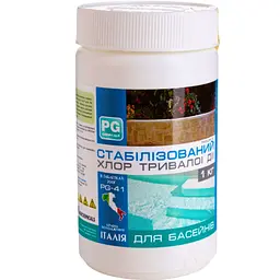 Повільний хлор для басейну Barchemicals PG-41 1 кг таблетки 200 г для дезінфекції води