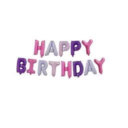 Кульки Happy birthday 16 дюймів різнобарвні