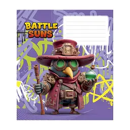 Зошит Школярик Battle Suns 12 аркушів коса лінія (012-3757C), в асортименті - мініатюра 2
