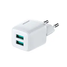 Адаптер блок живлення мережевий JOYROOM Mini dual port smart fast charge L-2A121 2 порти блок живлення білий