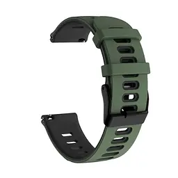 Силіконовий ремінець Rage для Mobvoi TicWatch Pro X Pro 3 Pro 3 Lite GTX Pro E2 - темно-зелено-чорний ширина кріплення 22мм Watchbands (W25-1WB29554601) - мініатюра 2
