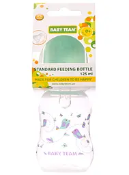 Пляшечка для годування Baby Team, з талією та силіконовою соскою, 125 мл, мятний (1111_мятный) - мініатюра 2