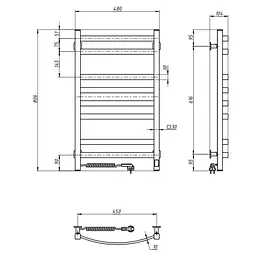 Електрична рушникосушка Navin Avalon 480x800 Sensor ліва, біла 10-043153-5010, Білий, Ліве, Електронний - мініатюра 9