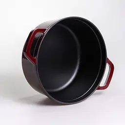 Кокотниця чавунна емальована 4 л, бургунді Yongkang HP-FLG-10 burgundy - мініатюра 5