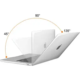 Пластикова накладка (верх та низ) HardShell Case для Apple MacBook Air 15.3` M2 A2941 2023 Crystal Grey [98197] - мініатюра 3