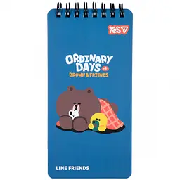 Блокнот Yes Line Friends Rest 80x160 мм 60 аркушів клітинка (152201)