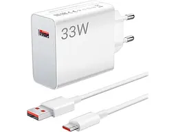 Мережевий зарядний пристрій Xiaomi Wall Charger 33 W Type-C Cable White (BHR9956EU)