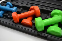 Набір гантелей в кейсі 6 кг PowerPlay 4103 Fitness Dumbells 2 шт *0,5 кг, 2 шт*1 кг, 2 шт*1,5 кг (PP_4103_6kg) - мініатюра 5