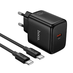 Адаптер мережевий HOCO C to C cable Profit single port PD charger set N83 | 1Type-C, 40W/3A, PD/QC|