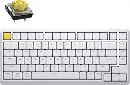 Клавіатура Keychron J1 82Key K pro Banana WL/BT/USB-A QMK Hot-swap EN/UKR RGB White (J1-Q4-UA)