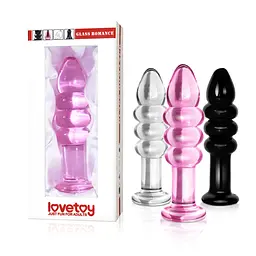 Скляний фалоімітатор LoveToy Glass Romance 14 см чорний - мініатюра 2