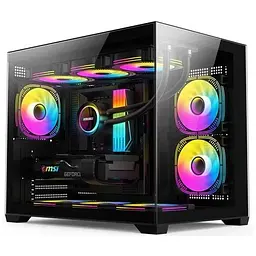 Корпус GTL Gaming "Abyss", чорний, без БЖ, Mid Tower, Micro ATX / Mini ITX, 1xUSB 3.0 / 1xUSB 2.0, макс. CPU - 165 мм / VGA - 400