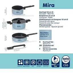 Набір посуду KELA Mira, димчасто-блакитний, 5 предметів - мініатюра 2
