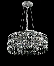 Кришталева люстра Crystal для спальні Splendid Ray L88106/400/5 WT+SL біла срібло 5 ламп E14 діаметр 40 см