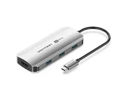 Мультипортовий адаптер Vention 5-in-1 USB-C to HDMI/USB3.0x3/PD (TQDHB)