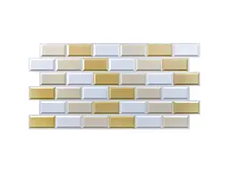 Декоративна ПВХ панель STICKER WALL 480 * 960 * 4мм Біло-бежева клінкерна цегла SW-00001430