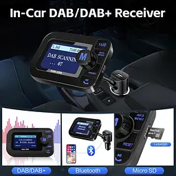 Автомобільний DAB+ Bluetooth адаптер DeepBetter з LCD дисплеєм, AUX і USB - мініатюра 7