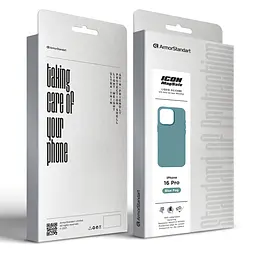 Силиконовый чехол с MagSafe для Apple iPhone 16 Pro, ICON2 MagCase, голубой, противоударный, панель с мягкой подкладкой, защита всего корпуса, поддержка беспроводной зарядки, совместим с защитными стеклами и пленками, ArmorStandart (ARM80194) - мініатюра 10