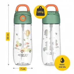 Пляшка для води дитяча 4FIZJO 550 мл Mix (P-5905973403719) - мініатюра 7