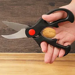 Кухонні ножиці секатор для м'яса птиці та риби з фіксатором 20 см, Kitchen Master Чорний 86484 - мініатюра 7