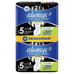 Гігієнічні прокладки Always Night екстра захист 12 шт. - мініатюра 3