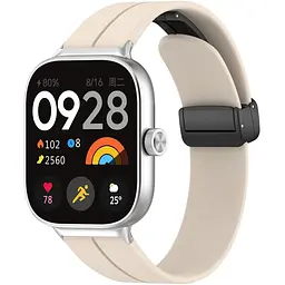 Ремінець DK CDK Silicone Sport Magnetic для Xiaomi Redmi Watch 4 (017766) (ivory / black) - мініатюра 2