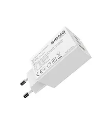 Мережевий зарядний пристрій Sigma mobile X-power 65W GaN, PD, QC (2xUSB-C + 1xUSB-A) Білий (PS65-01) - мініатюра 5