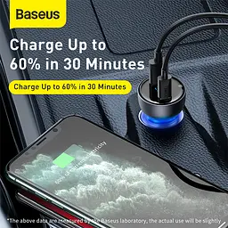 Адаптер автомобільний Baseus Particular Digital Display QC+PPS 2 вихода дисплей (CCKX-C0A) - мініатюра 9