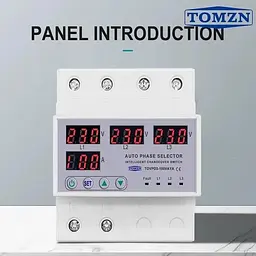 Перемикач фаз трифазний TOMZN TOVPD3-100VAYA 100A Цифрове реле автоматичного вибору фази (19603) - мініатюра 3
