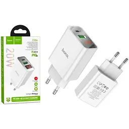 Блок живлення Hoco C100A 2 USB зарядний пристрій з дисплеєм - мініатюра 2