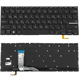 Клавіатура для ноутбука ASUS (X1402 X1403 series) rus чорний без фрейму підсвічування клавіш
