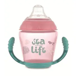 Canpol babies Кружка непроливайка з м'яким силіконовим носиком 230 мл Sea Life - рожева 56/501_pin (5903407565019)