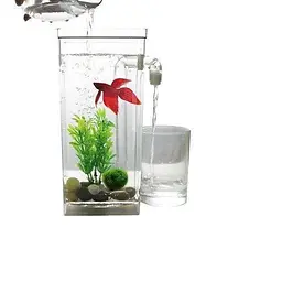 Акриловий акваріум для рибок My Fun Fish Самоочисний міні-акваріум з краном для легкого очищення