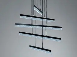 Підвісна LED-люстра Diasha SX1016/5BK, чорна, 70W, акрилові світлові планки, регулювання висоти та пульт - мініатюра 3