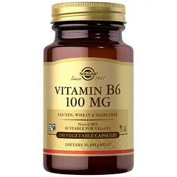 Вітаміни Solgar Vitamin B6 100 мг 100 капсул