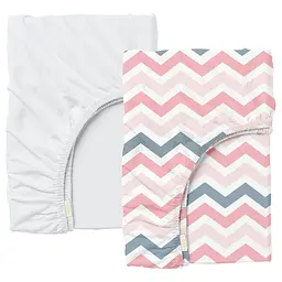 Набір простирадло на резинці 90х200 WHITE / GREY ZIGZAG COSAS (4822052058589)