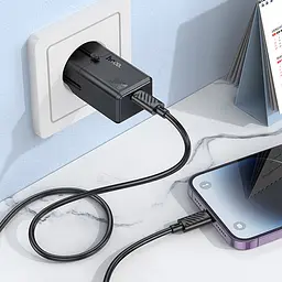 МЗП Hoco AC25 Mini PD30W (1USB-C) universal travel charger Black - мініатюра 8
