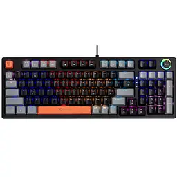 Клавіатура ігрова механічна XTRIKE ME GK-987 UA 96кл.+регулятор, RGB, USB, чорно-сіра (GK-987GGRUA)