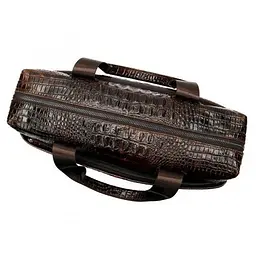 Сумка для ноутбука з тисненням під рептилію 14719 Vintage коричнева - мініатюра 3