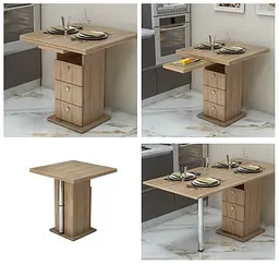 Кухонний стіл Gamma Style Розмарин (700x700x750) Дуб Сонома - мініатюра 4