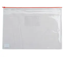 Папка-конверт на молнии zip-lock, А4, BM.3946-99 BUROMAX глянцевый прозрачный пластик, цветная (4823078953377) Червоний