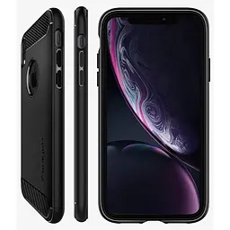 Оригінальний протиударний силіконовий чохол Spigen Rugged Armor Matte Black для iPhone XR (064CS24871) - мініатюра 4