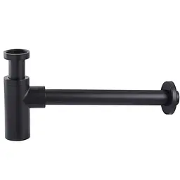 Сифон для раковини циліндричний Globus Lux GSB-32-125-BB, латунь, 1 1/4″, чорний матовий - мініатюра 3