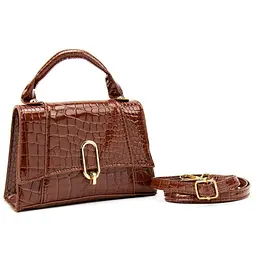Каркасне невелике кросбоді з еко-шкіри Lilly P2-17068985C коричневе - мініатюра 8