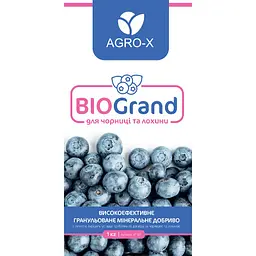 Гранульоване мінеральне добриво Agro-x BIOGrand БІОГранд для чорниці та лохини 1 кг (47917) - мініатюра 2