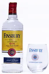 Набір джин Finsbury London Dry Gin 37.5% 0.7 л + склянка 465 мл - мініатюра 2