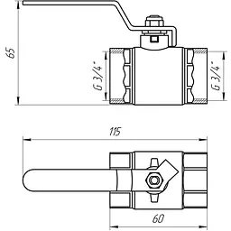 Кран кульовий прямий Q Professional 3/4″ ВВ КР PN40 QP151 - мініатюра 3